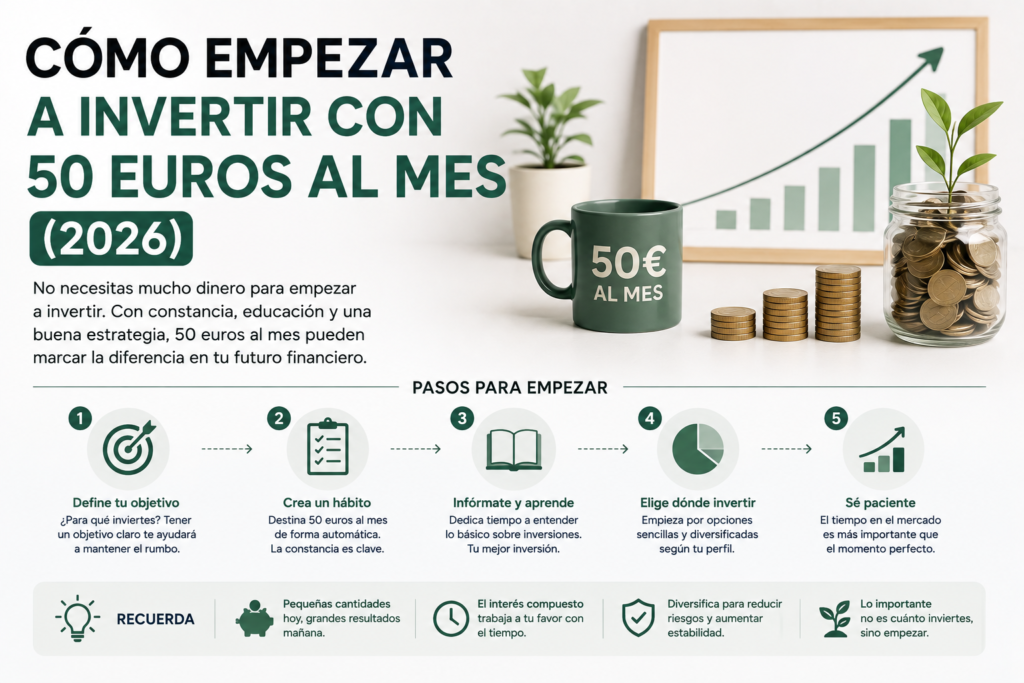 cómo empezar a invertir con 50 euros al mes 2026